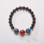 Burning Fire Reflecting Sandalwood-Beaded Bracelet