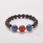 Burning Fire Reflecting Sandalwood-Beaded Bracelet