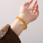Golden Glow in Motion-Beaded Bracelet
