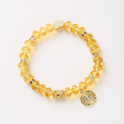 Golden Glow in Motion-Beaded Bracelet