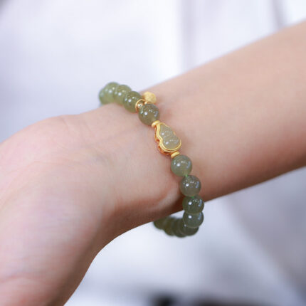 Jade Radiance & Heavenly Blessings-Beaded Bracelet
