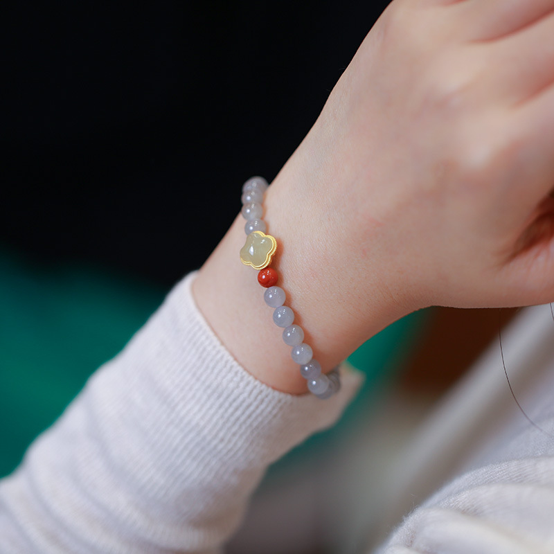 Purple Charm & Luck-Beaded Bracelet