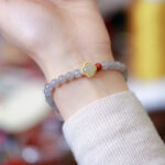 Purple Charm & Luck-Beaded Bracelet