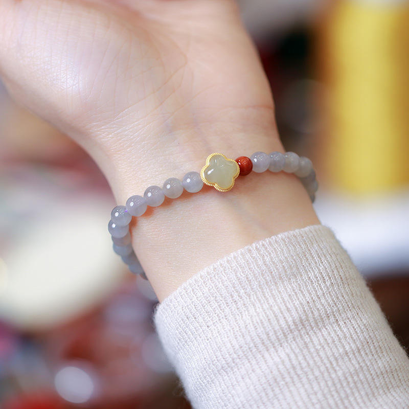 Purple Charm & Luck-Beaded Bracelet