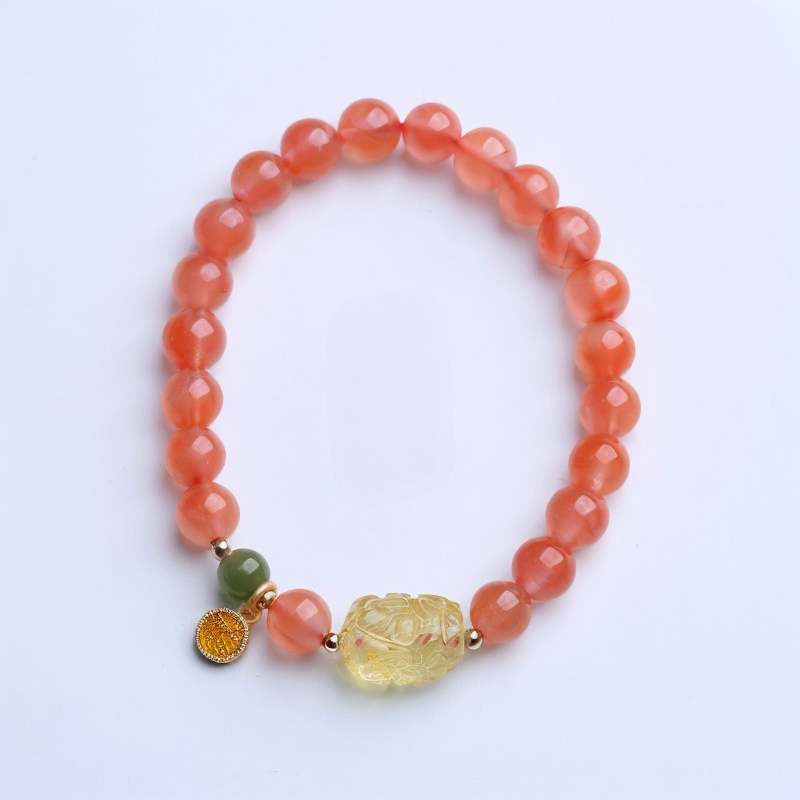 Red Jade Fortune-Beaded Bracelet-05 Red Jade Fortune-Beaded Bracelet